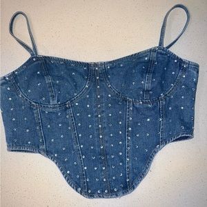 Pretty little thing denim corset top